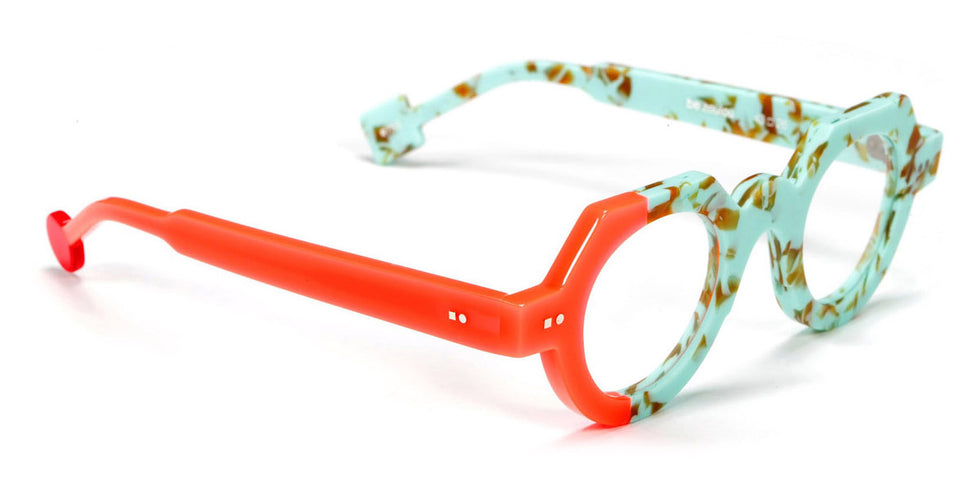 Sabine Be® Be Zoulou SB Be Zoulou 755 43 - Matte Marbled Turquoise / Shiny Miami Neon Orange Eyeglasses
