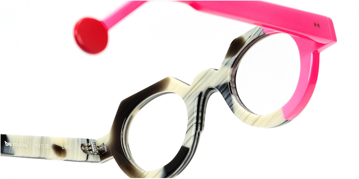 Sabine Be® Be Zoulou SB Be Zoulou 759 43 - Shiny Black Horn / Shiny Neon Pink Eyeglasses