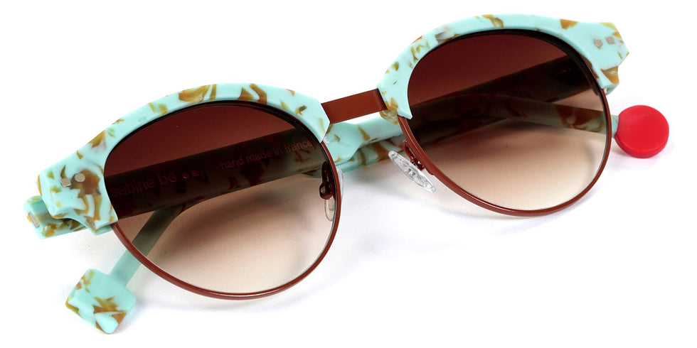 Sabine Be® Be Master Pantos Sun SB Be Master Pantos Sun 556 51 - Matte Marbled Turquoise / Shiny Camel Sunglasses