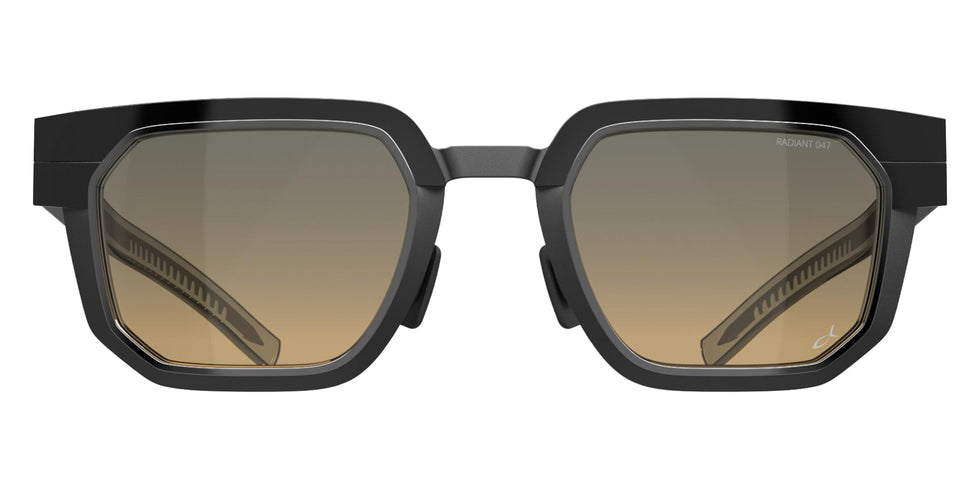 Blackfin® PROMETHEUS Sunglasses BLF PROMETHEUS Sun 1950 51 - Obsidian Black Gold Titanium Frame/Ruthenium Details/Warm Grey-Golden Beige Radiant Lenses