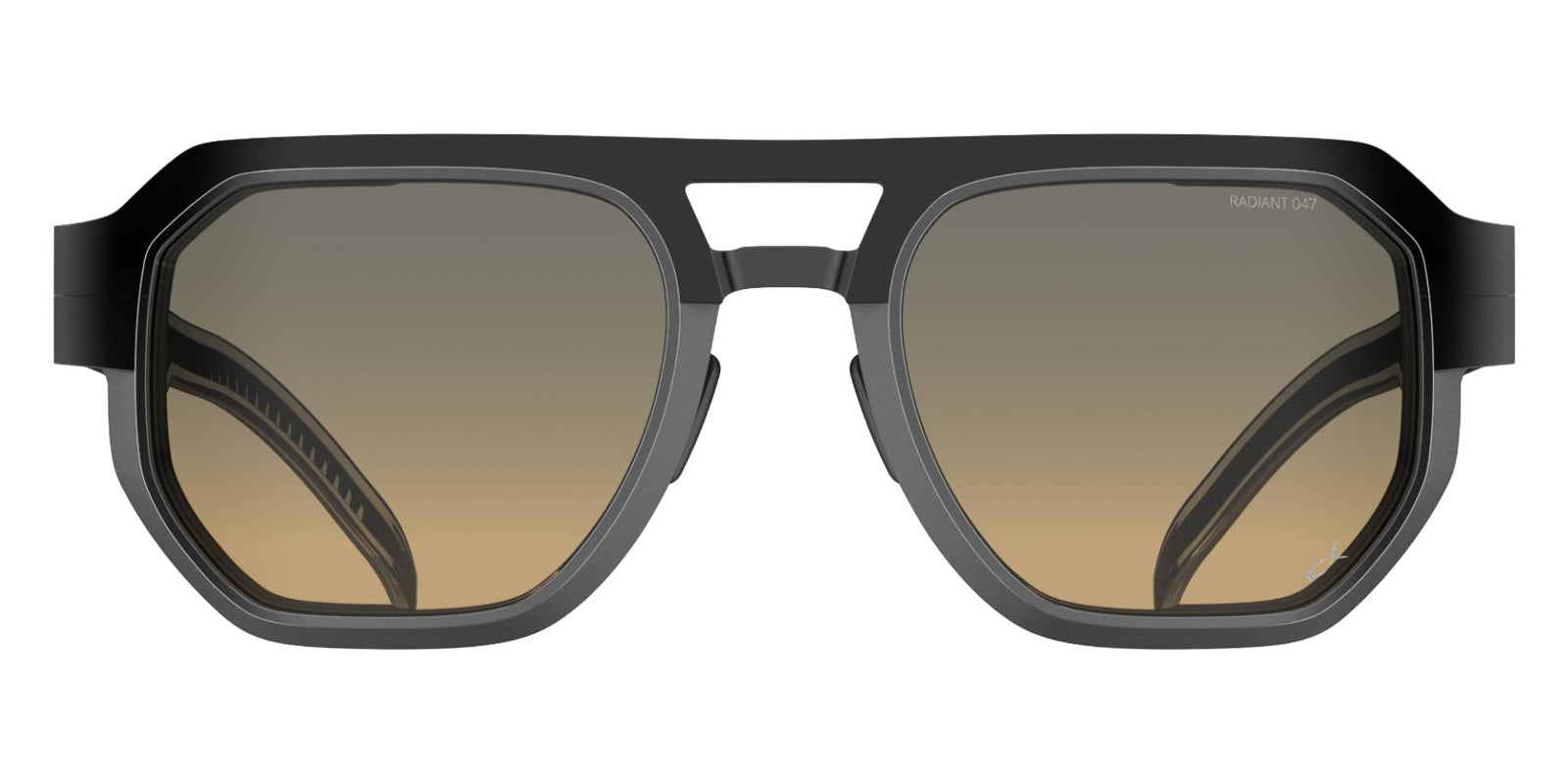 Blackfin® PROMETHEUS TWO BLF PROMETHEUS TWO OBSIDIAN BLACK GOLD TITANIUM FRAME/RUTHENIUM DETAILS/WARM GREY-GOLDEN BEIGE RADIANT LENSES 1950 53 Sunglasses - OBSIDIAN BLACK GOLD TITANIUM FRAME/RUTHENIUM DETAILS/WARM GREY-GOLDEN BEIGE RADIANT LENSES 1950