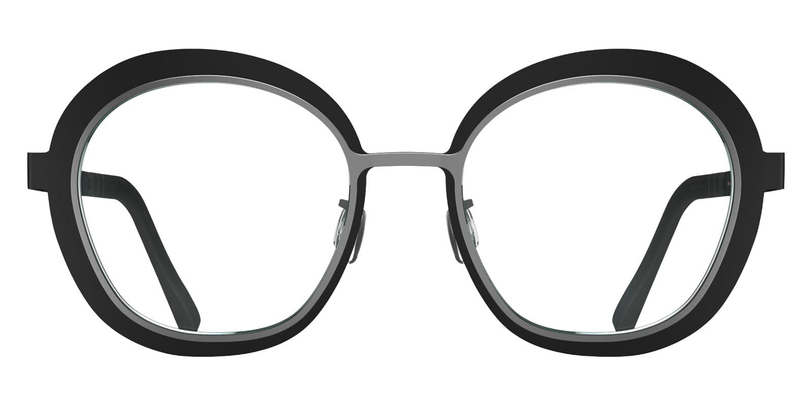 Blackfin® SANDY HOOK BLF SANDY HOOK BLACKFIN BLACK/SATIN SILVER 1462 53 Eyeglasses - BLACKFIN BLACK/SATIN SILVER 1462