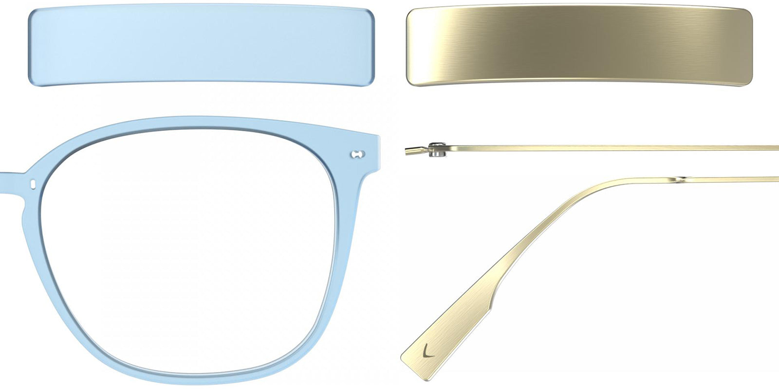 Blackfin® VITRA F1-D1 Eyeglasses BLF VITRA F1-D1 OP 19291777 50 - Matte Sky Blue/Brushed Light Gold