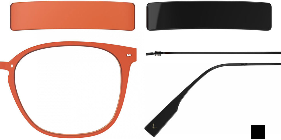 Blackfin® VITRA F1-D1 Eyeglasses BLF VITRA F1-D1 OP 19391793 50 - Matte Mandarin Red/Shiny Black Gold