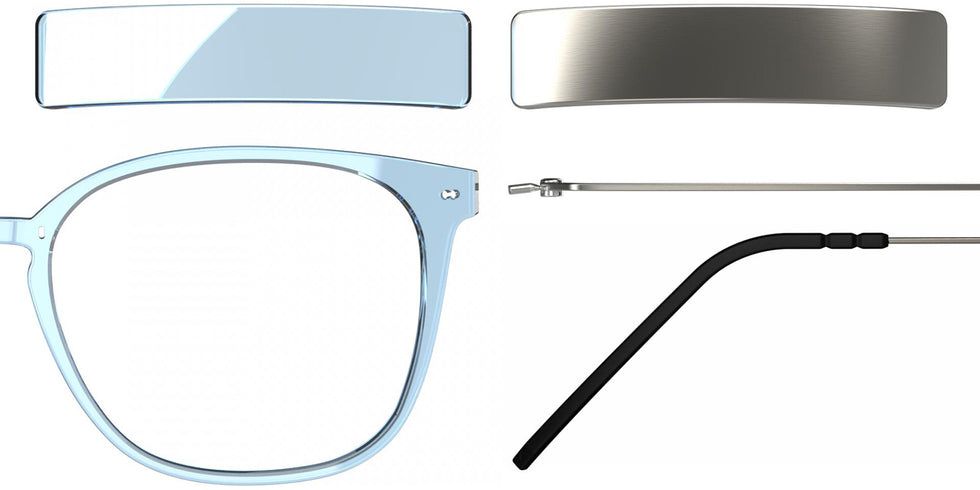 Blackfin® VITRA F1-D2 Eyeglasses BLF VITRA F1-D2 OP 19281942 50 - Shiny Sky Blue/Brushed Silver