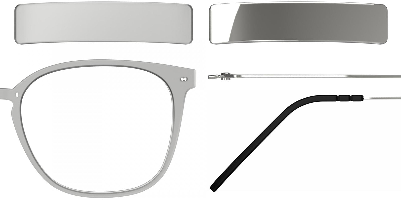 Blackfin® VITRA F1-D2 Eyeglasses BLF VITRA F1-D2 OP 19331788 50 - Matte Driftwood Gray/Shiny Silver