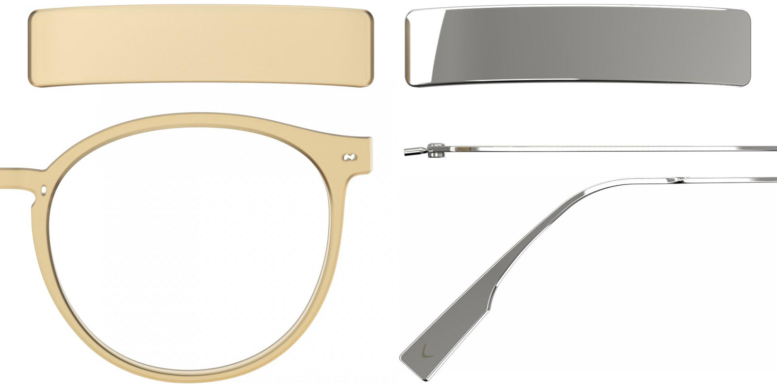 Blackfin® VITRA F2-D1 Eyeglasses BLF VITRA F2-D1 OP 19371788 48 - Matte Honey Gold/Shiny Silver