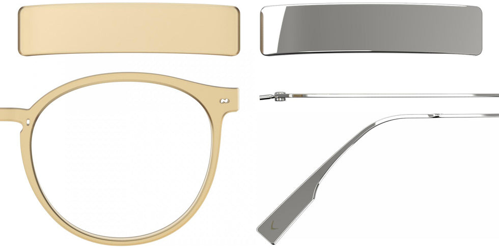 Blackfin® VITRA F2-D1 Eyeglasses BLF VITRA F2-D1 OP 19371788 48 - Matte Honey Gold/Shiny Silver