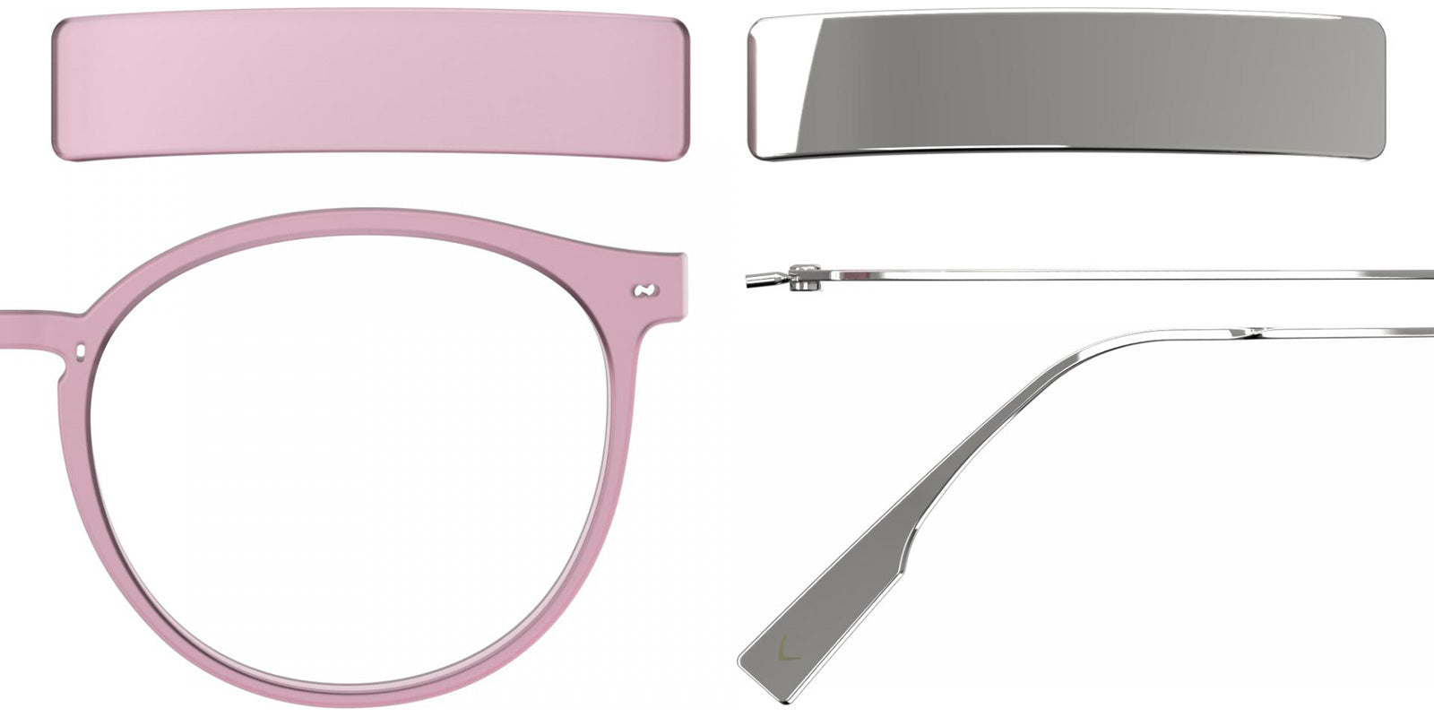Blackfin® VITRA F2-D1 Eyeglasses BLF VITRA F2-D1 OP 19411788 48 - Matte Prism Pink/Shiny Silver