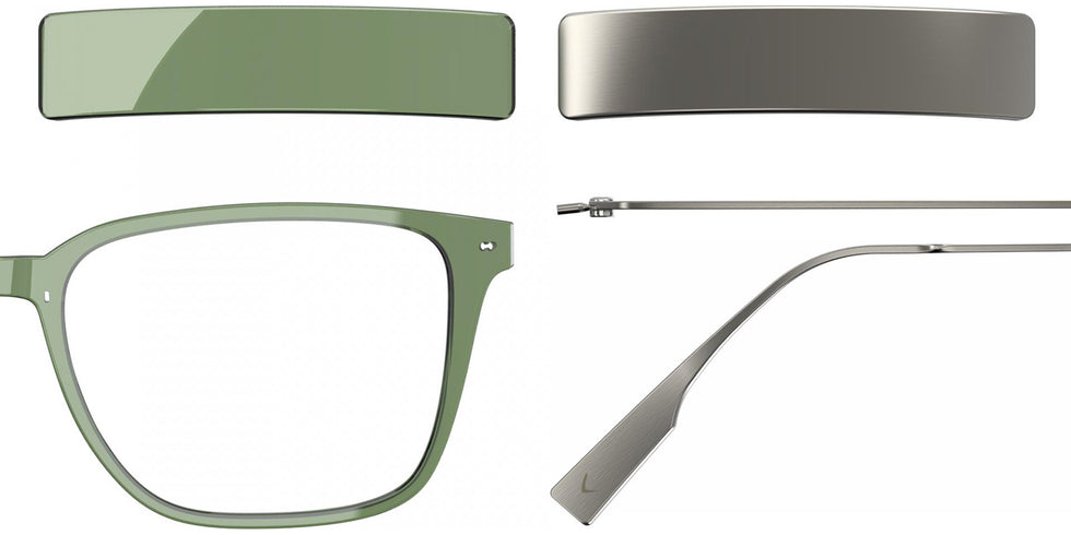 Blackfin® VITRA F3-D1 Eyeglasses BLF VITRA F3-D1 OP 19301942 56 - Shiny Cedar Green/Brushed Silver