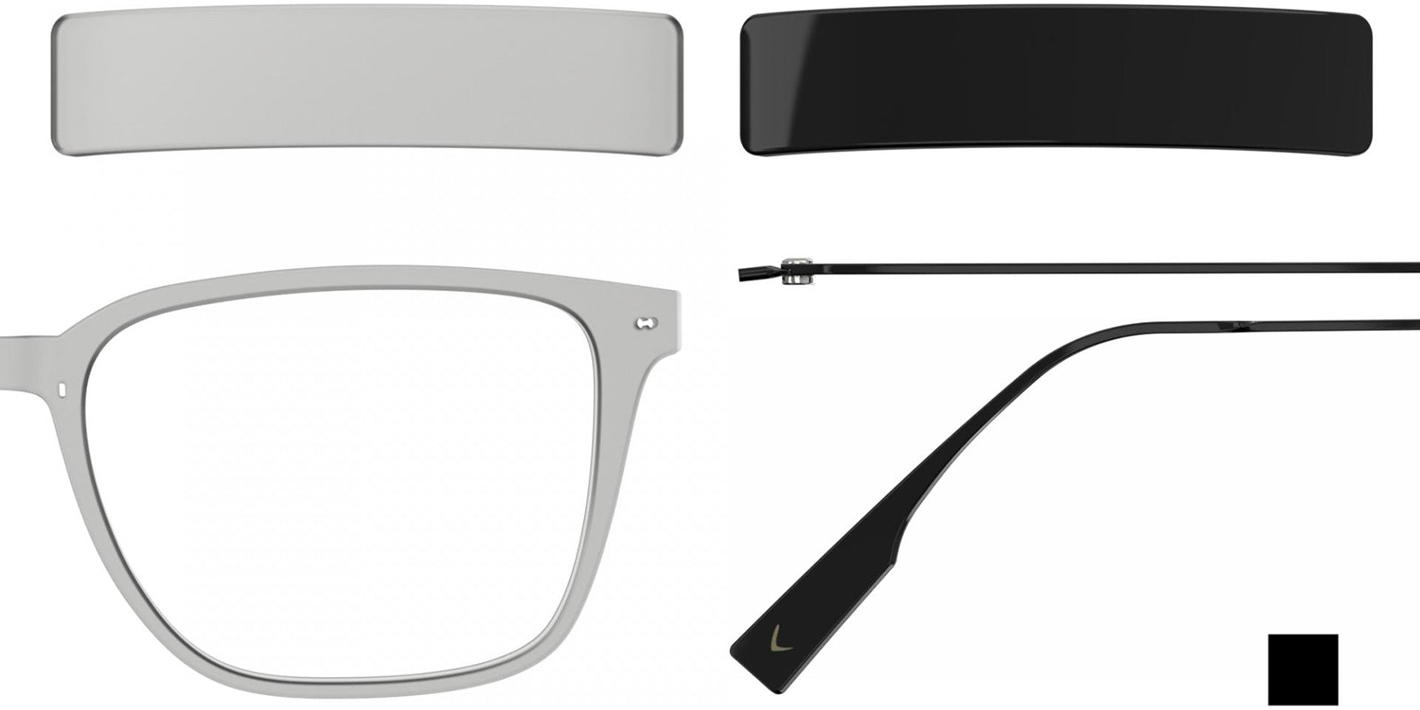 Blackfin® VITRA F3-D1 Eyeglasses BLF VITRA F3-D1 OP 19331793 56 - Matte Driftwood Gray/Shiny Black Gold