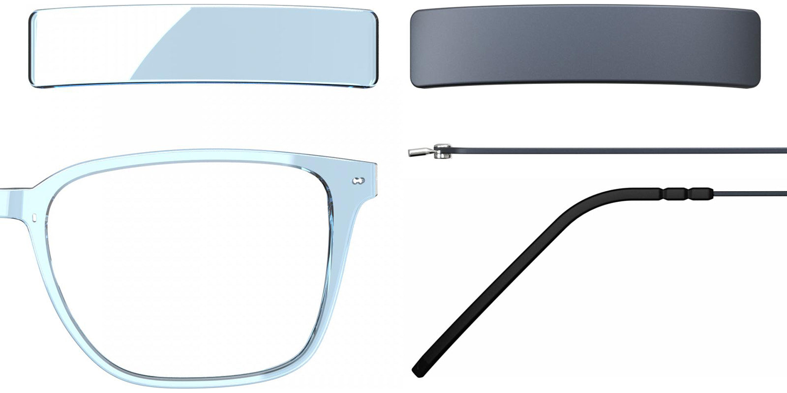 Blackfin® VITRA F3-D2 Eyeglasses BLF VITRA F3-D2 OP 19281792 56 - Shiny Sky Blue/Storm Navy Blue