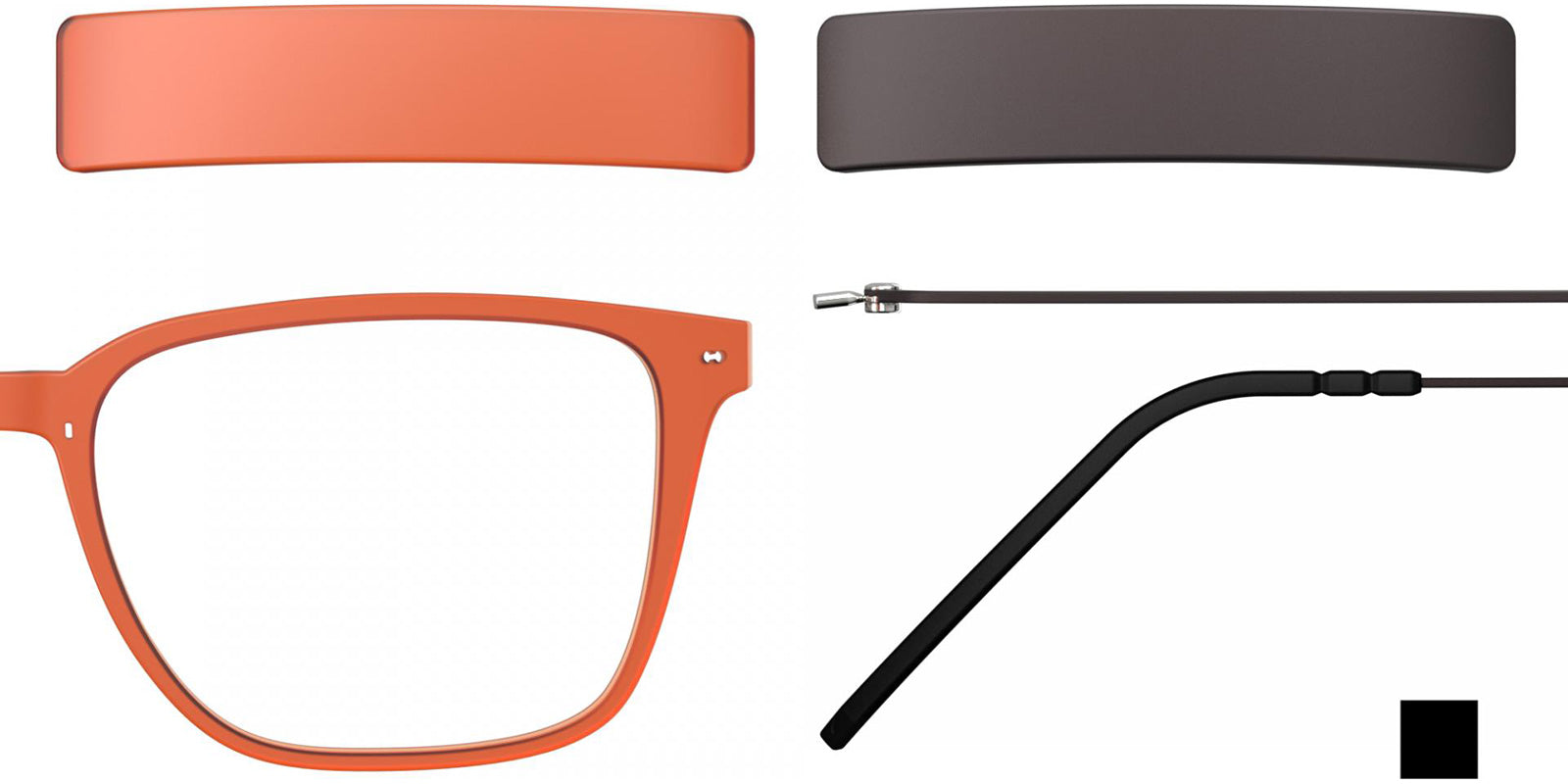Blackfin® VITRA F3-D2 Eyeglasses BLF VITRA F3-D2 OP 19391796 56 - Matte Mandarin Red/Chestnut Brown