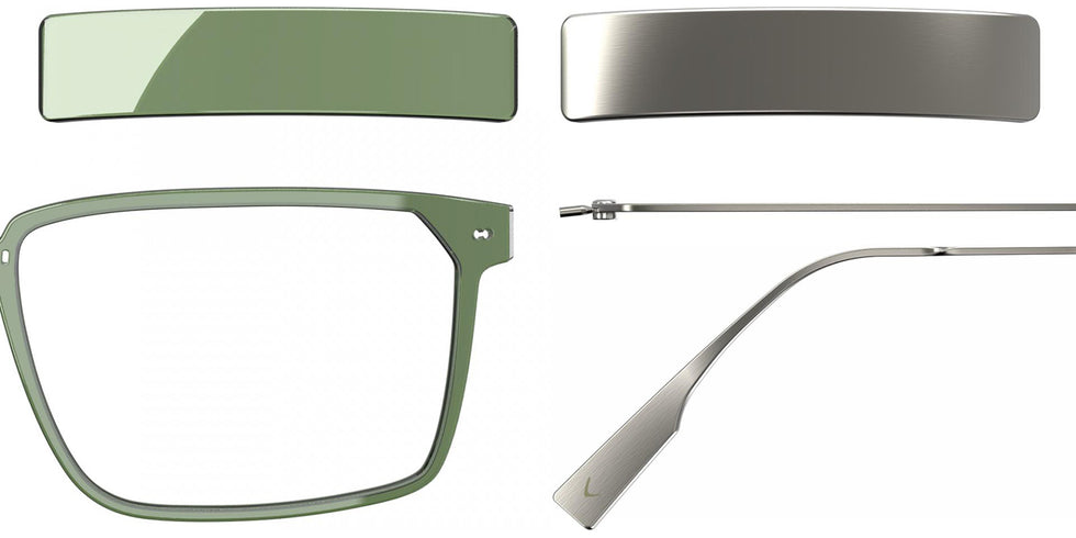 Blackfin® VITRA F4-D1 Eyeglasses BLF VITRA F4-D1 OP 19301942 54 - Shiny Cedar Green/Brushed Silver