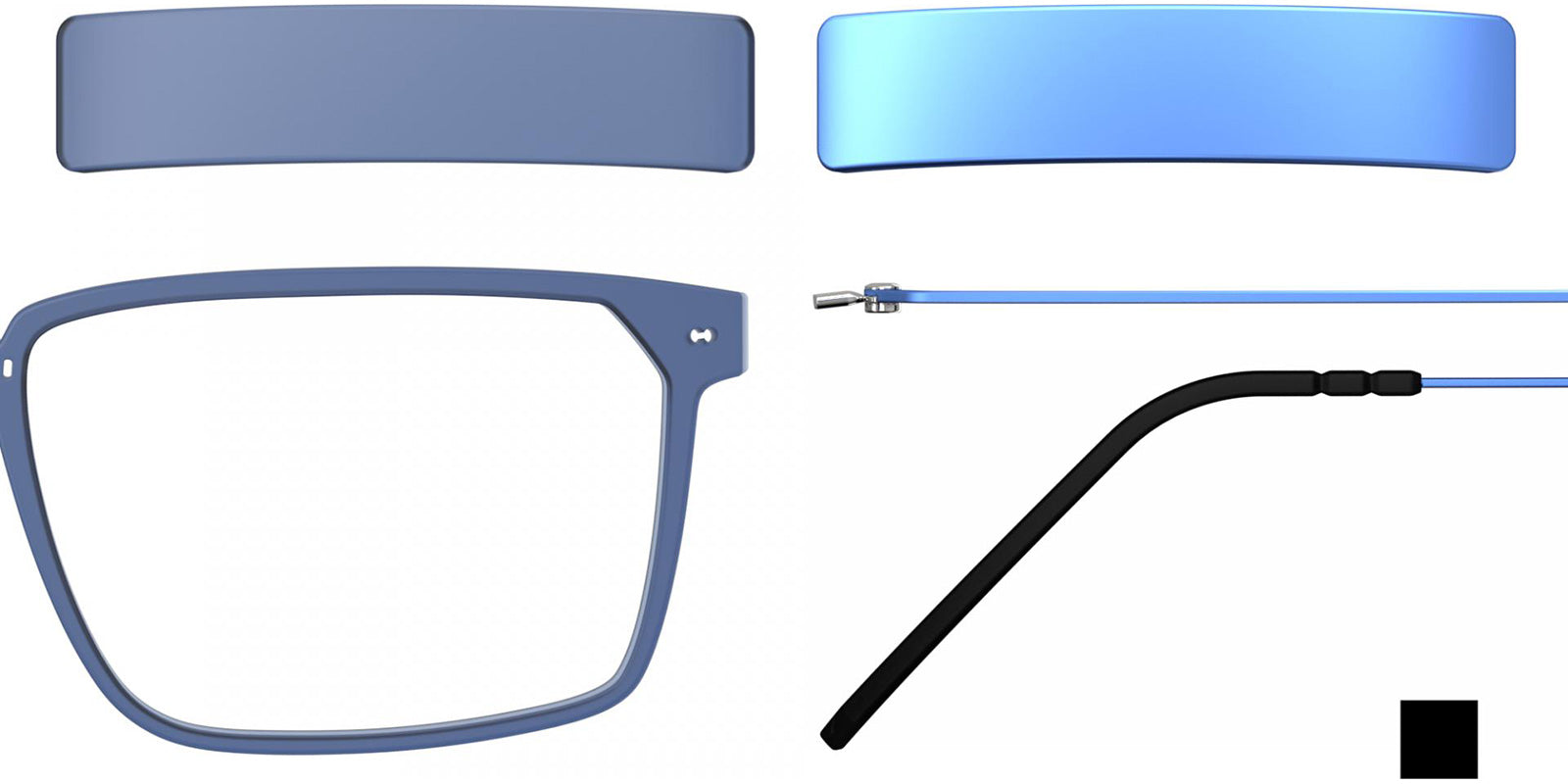 Blackfin® VITRA F4-D2 Eyeglasses BLF VITRA F4-D2 OP 19271797 54 - Matte Classic Blue/Oxide Blue