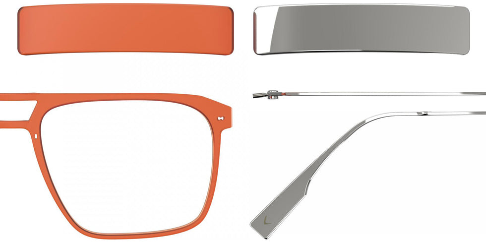 Blackfin® VITRA F5-D1 Eyeglasses BLF VITRA F5-D1 OP 19391788 58 - Matte Mandarin Red/Shiny Silver