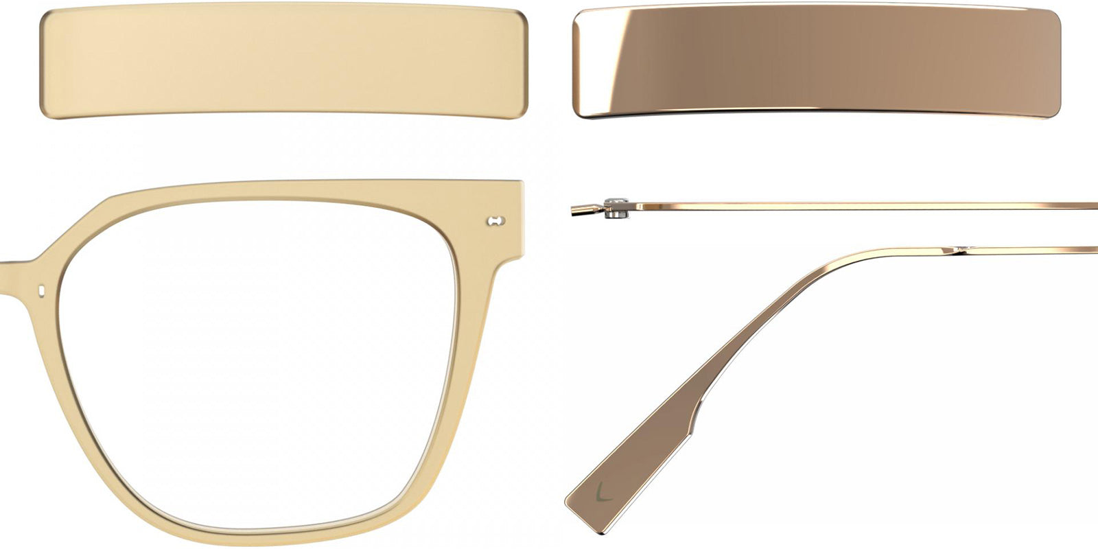 Blackfin® VITRA F6-D1 Eyeglasses BLF VITRA F6-D1 OP 19371809 53 - Matte Honey Gold/Shiny Amber Gold