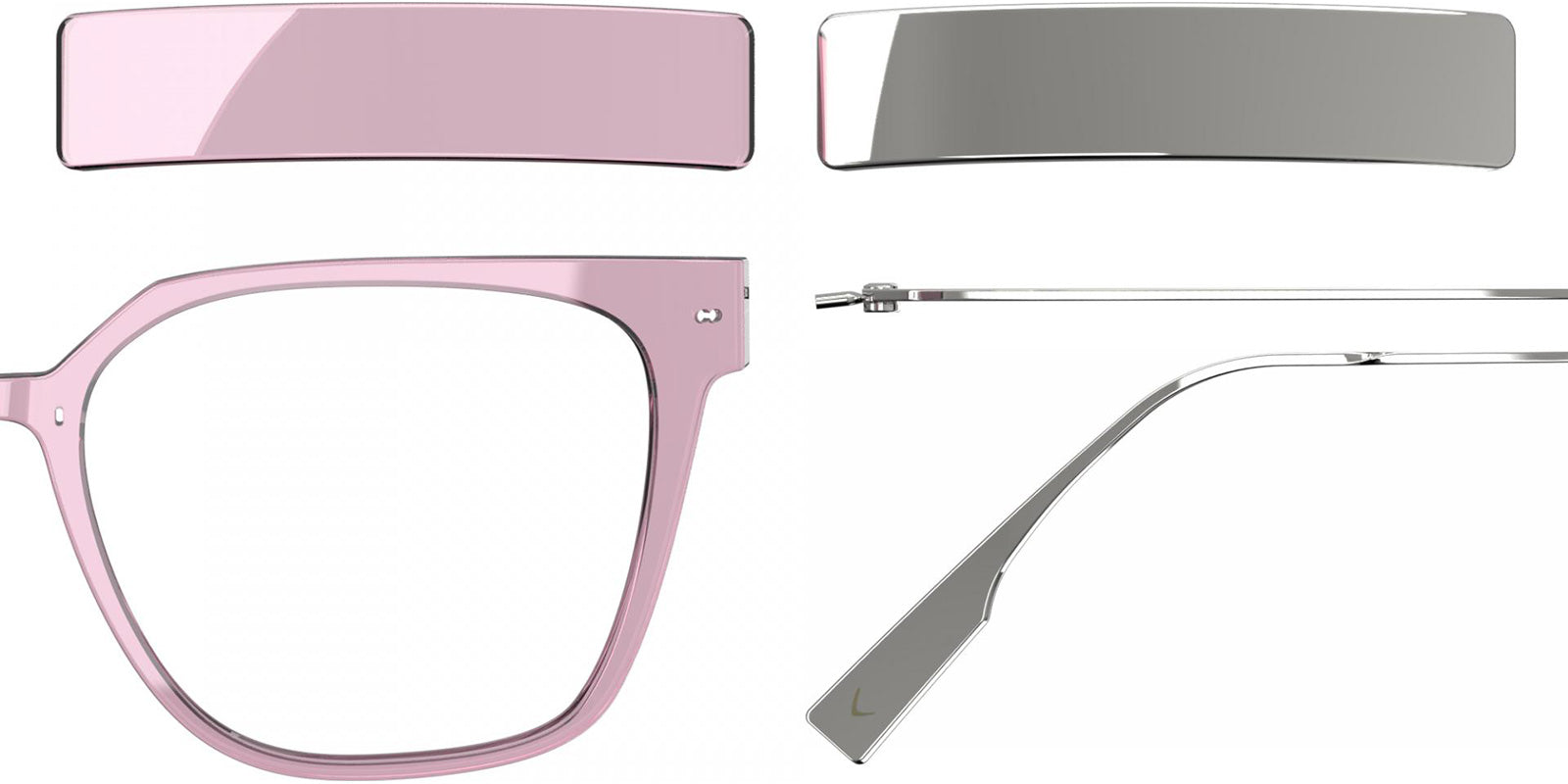 Blackfin® VITRA F6-D1 Eyeglasses BLF VITRA F6-D1 OP 19401788 53 - Shiny Prism Pink/Shiny Silver