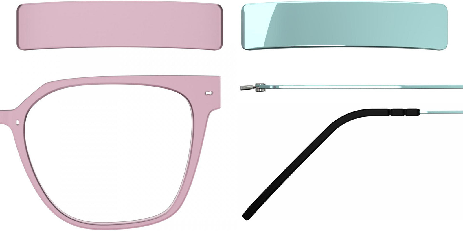 Blackfin® VITRA F6-D2 Eyeglasses BLF VITRA F6-D2 OP 19411798 53 - Matte Prism Pink/Shiny Oxide Azure