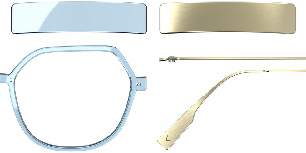 Blackfin® VITRA F7-D1 Eyeglasses BLF VITRA F7-D1 OP 19281777 53 - Shiny Sky Blue/Brushed Light Gold