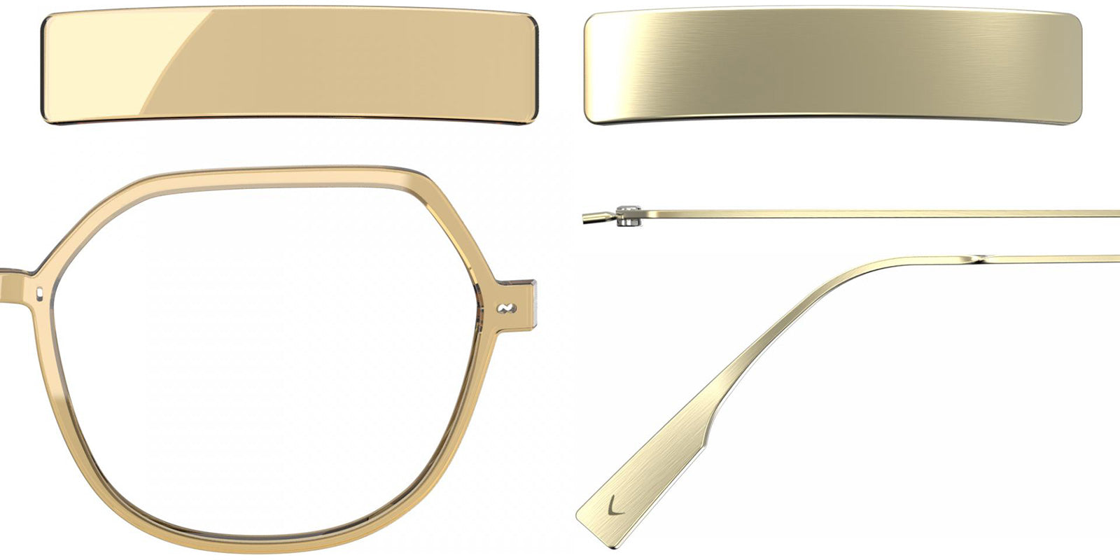 Blackfin® VITRA F7-D1 Eyeglasses BLF VITRA F7-D1 OP 19361777 53 - Shiny Honey Gold/Brushed Light Gold
