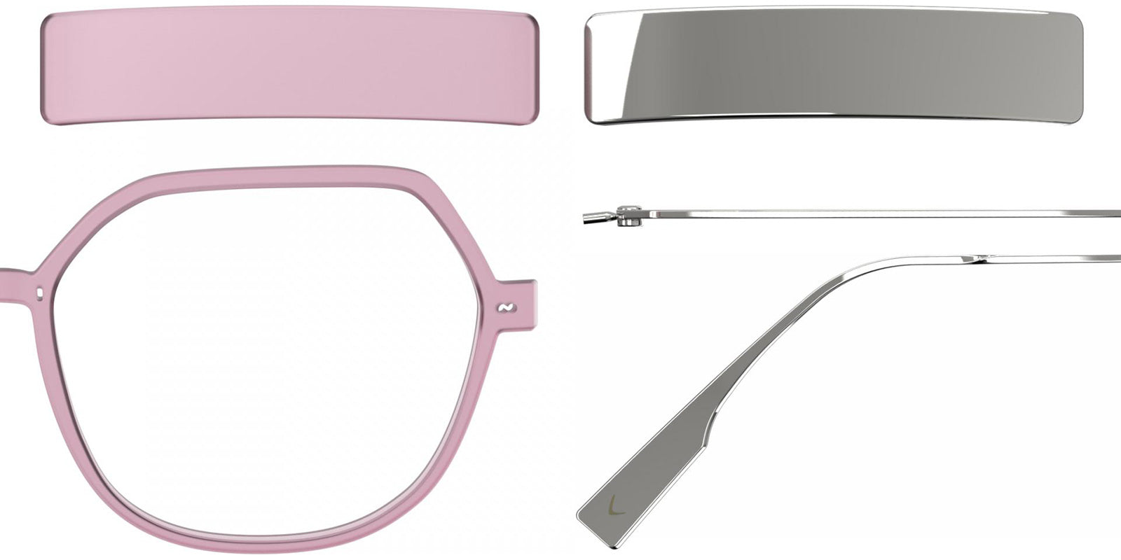 Blackfin® VITRA F7-D1 Eyeglasses BLF VITRA F7-D1 OP 19411788 53 - Matte Prism Pink/Shiny Silver