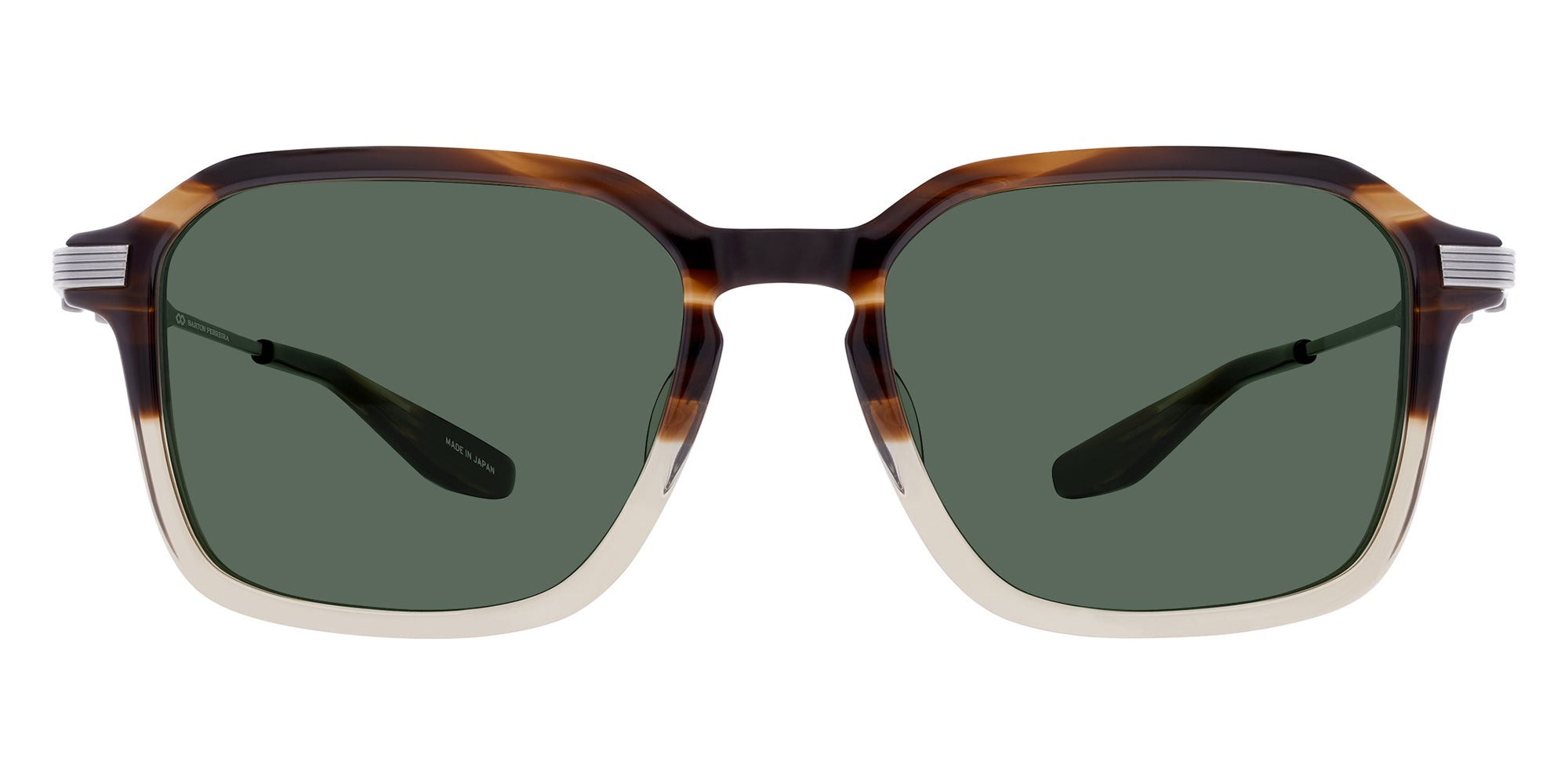Barton Perreira® Delon BRP DELO5405K - Hickory Gradient/Pewter/Green Smoke (AR) Sunglasses
