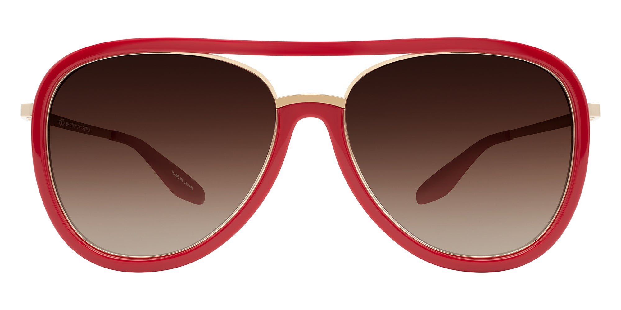 Barton Perreira® Fossett BRP FOSS5903K - Cardinal/Gold/Smokey Topaz (AR) Sunglasses