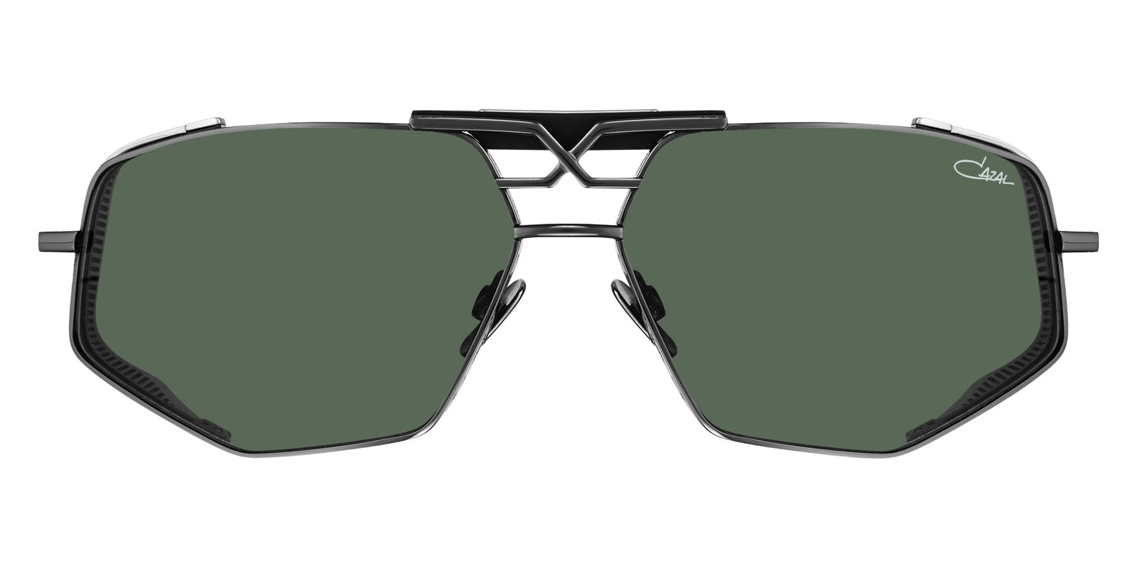 Cazal® 050 Anniversary Edition Sunglasses - 002 Gunmetal-Black/Green Anti-Reflection Coated