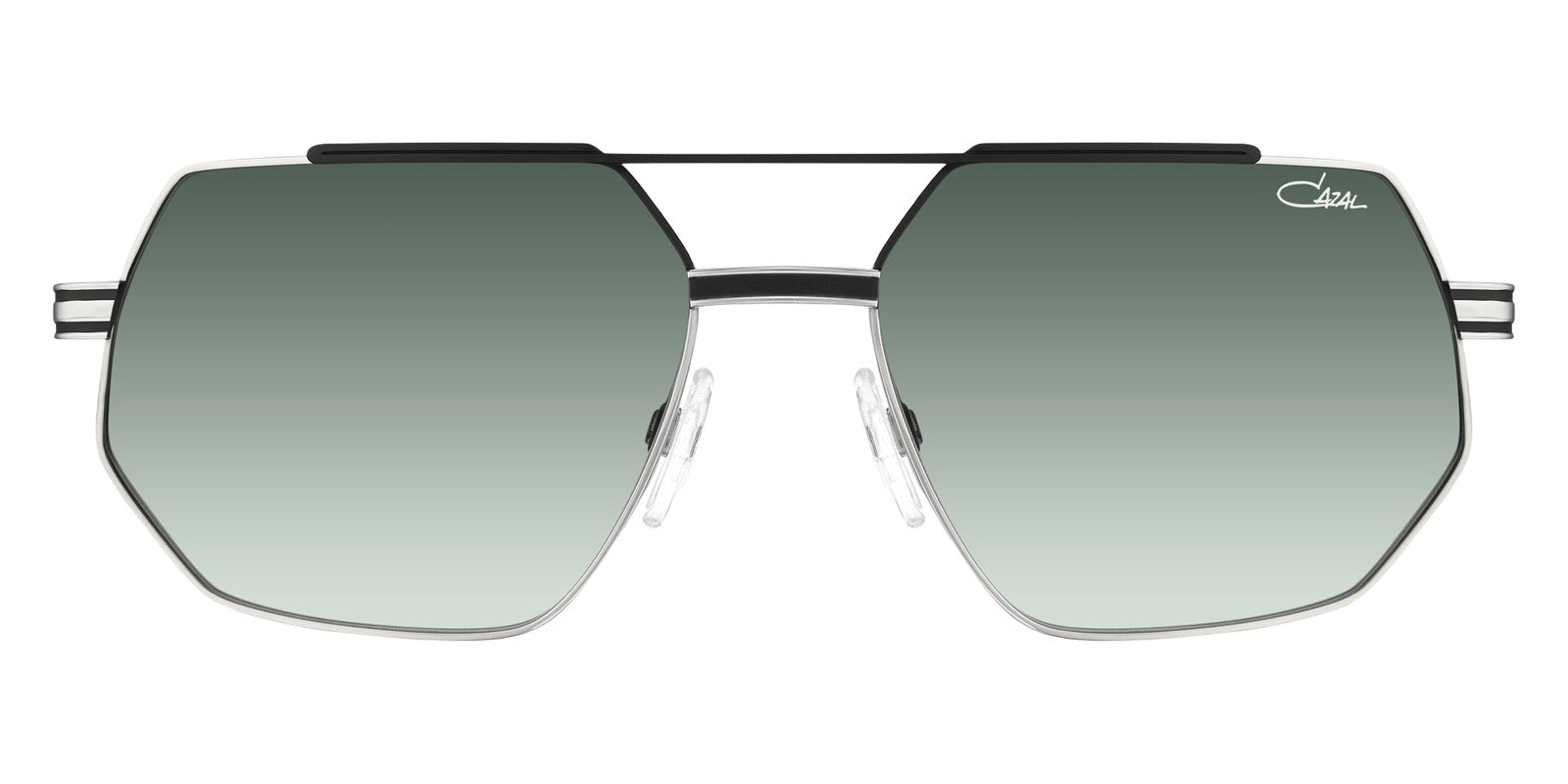 Cazal® 7113/3 Sunglasses - 004 Black-Silver/Green Gradient/Ar Coated