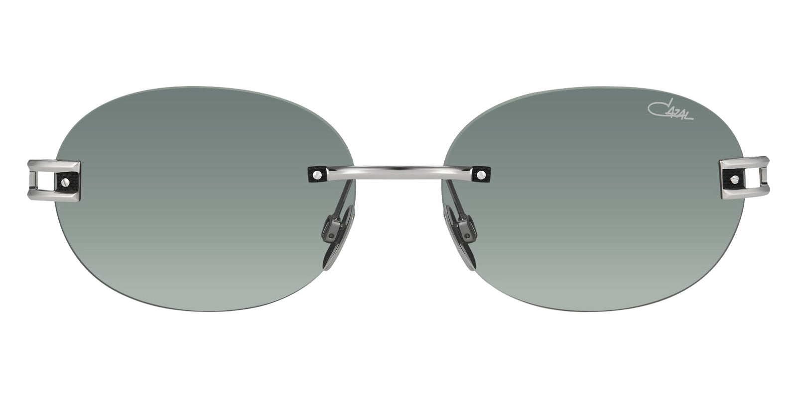 Cazal® 7118/3 Sunglasses - 002 Black-Silver Mat/Green Gradient/Ar Coated