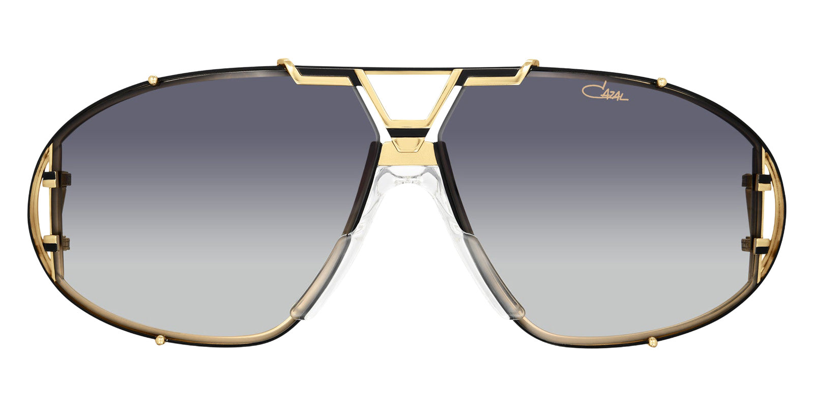 Cazal® 907 Sunglasses - 001 Black-Gold/Grey Gradient/Ar Coated