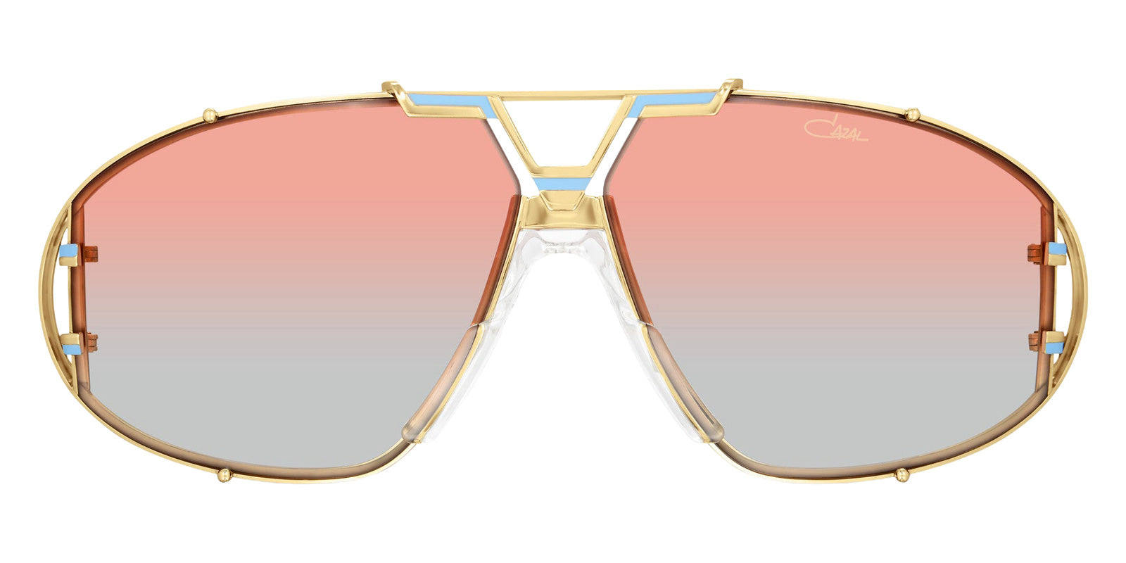 Cazal® 907 Sunglasses - 002 Gold-Steel Blue/Bronze Gradient/Ar Coated