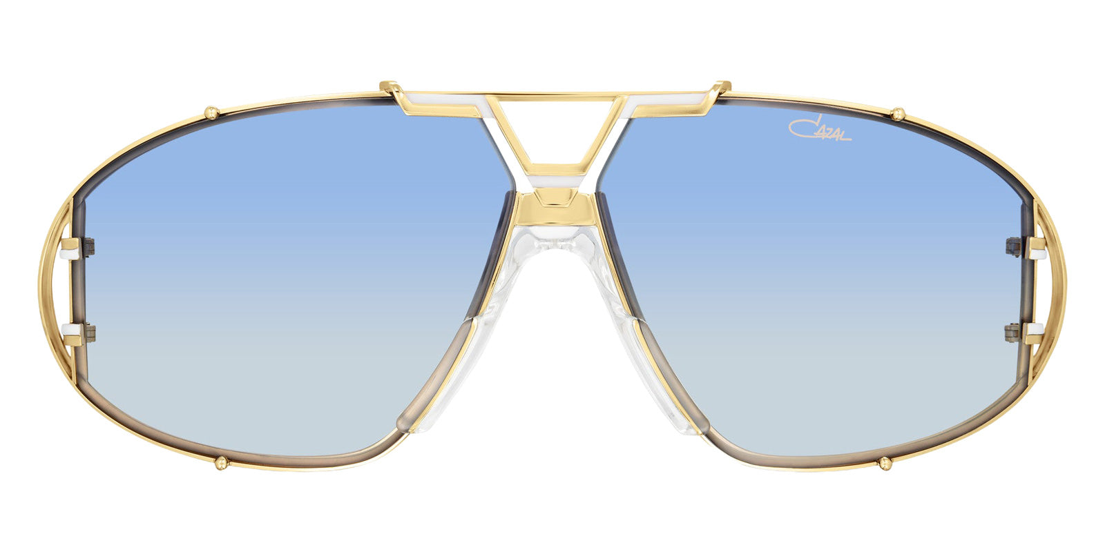 Cazal® 907 Sunglasses - 332 Gold-Milky White/Blue Gradient/Ar Coated