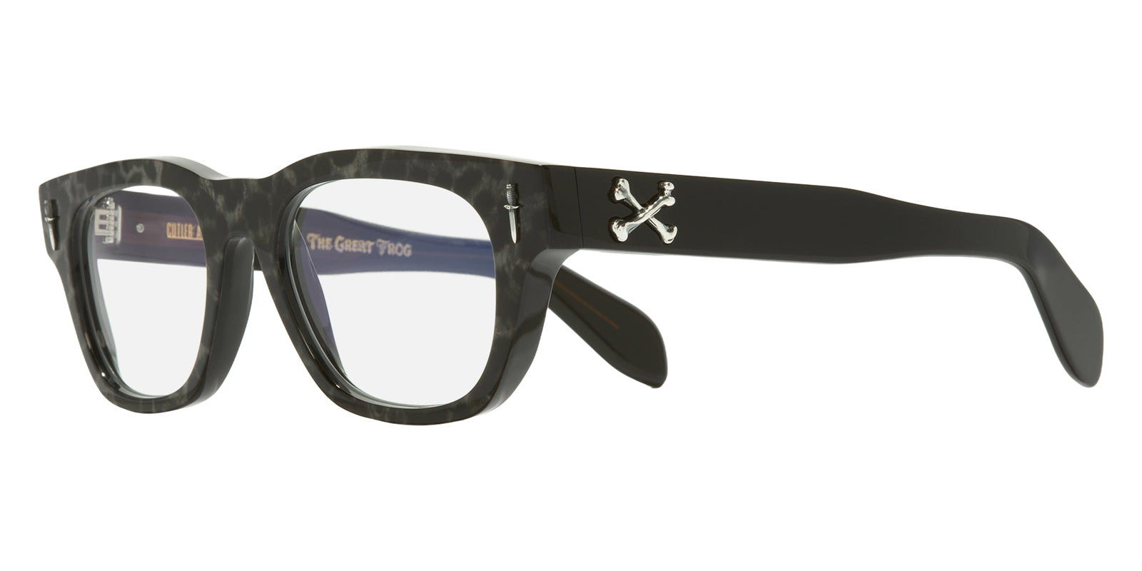 Cutler and Gross® The Great Frog Crossbones CG TGF Crossbones OP Leopard on Black 53 - Leopard on Black