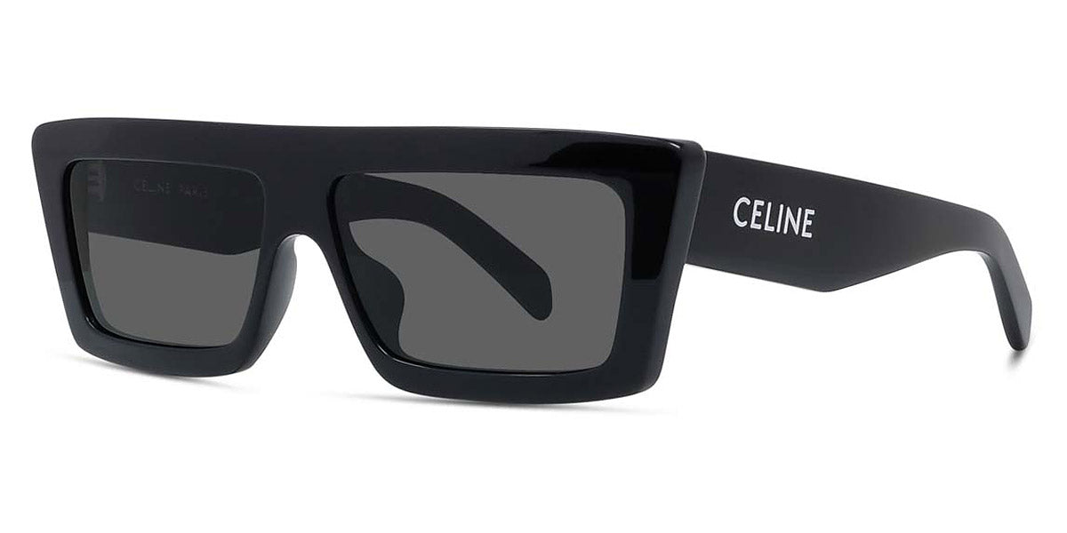 Celine® CL40214U CLN CL40214U 01A 57 - Shiny Black / Smoke Sunglasses