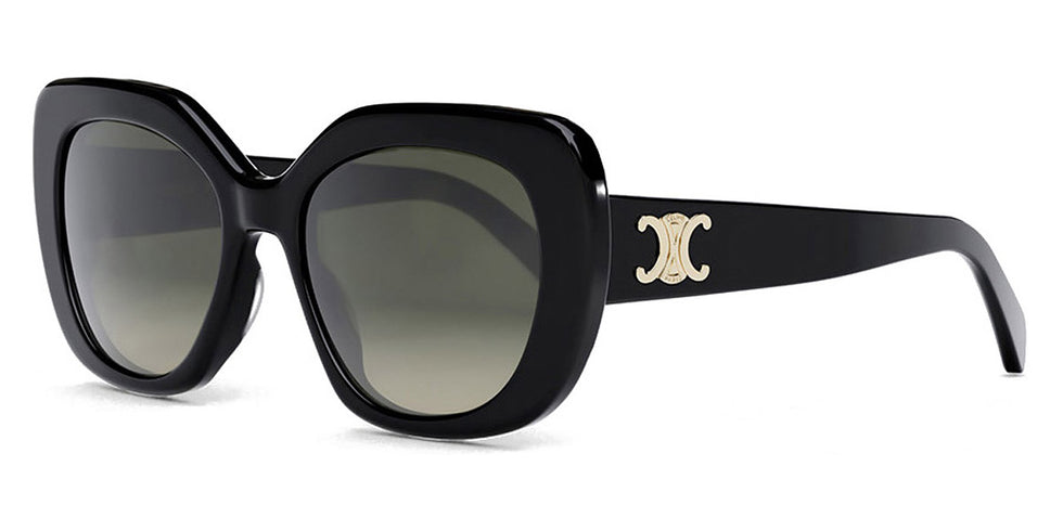 Celine® CL40226U CLN CL40226U 01F 55 - Shiny Black / Brown Sunglasses