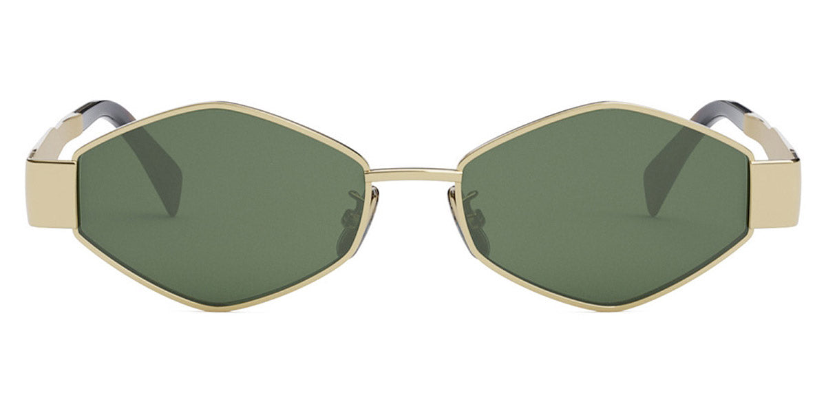 Celine® CL40254U CLN CL40254U 30N 54 - 30N Shiny Endura Gold / Green Sunglasses