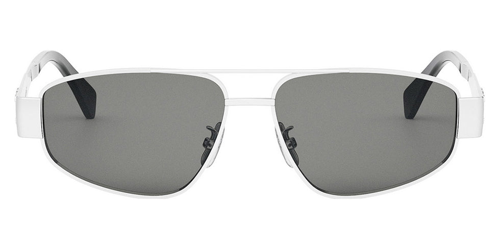 Celine® CL40281U CLN CL40281U 16A 57 - Shiny Palladium / Smoke Sunglasses