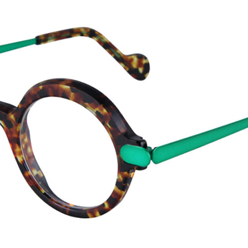 NaoNed® Clouet NAO Clouet 79B 46 - 79B Tortoiseshell/Dark Neon Green Eyeglasses