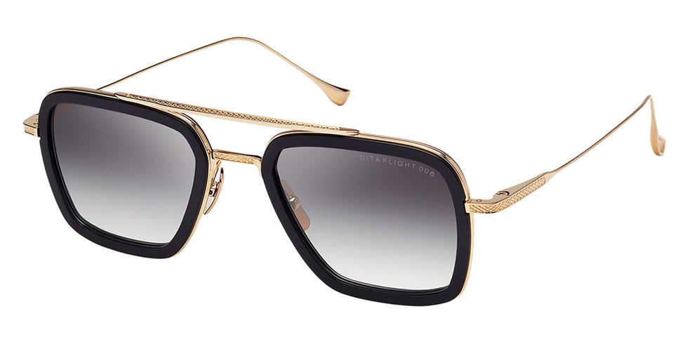 Dita® FLIGHT.006 Sunglasses DT 7806-B-BLK-GLD-52-Z 52 - Matte Black/14K Gold