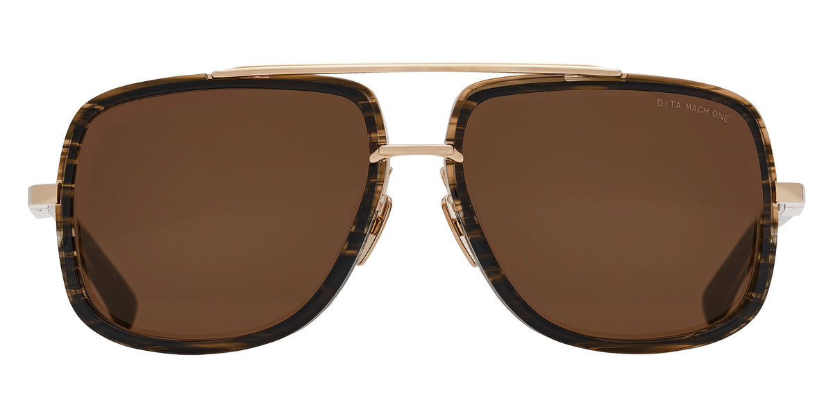 Dita® MACH-ONE Sunglasses DT DRX-2030-Y-GLD-TIM-59 59 - White Gold/Burnt Timber