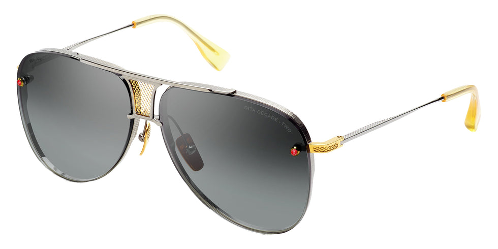 Dita® DECADE-TWO - INOVATI™ Sunglasses DT DRX-2082-A-SLV-GLD-62-NV-R 62 - Black Palladium/Yellow Gold