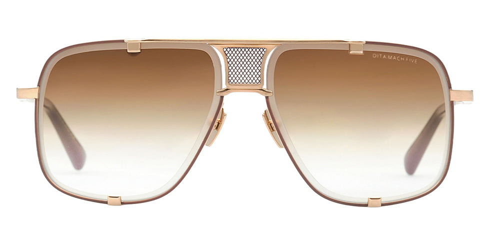 Dita® MACH-FIVE Sunglasses DT DRX-2087-I-GLD-BRN-64 64 - Brushed White Gold