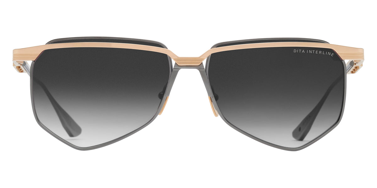 Dita® INTERLINE Sunglasses DT DTS194-A-02 60 - White Gold/Black Iron/Black Palladium