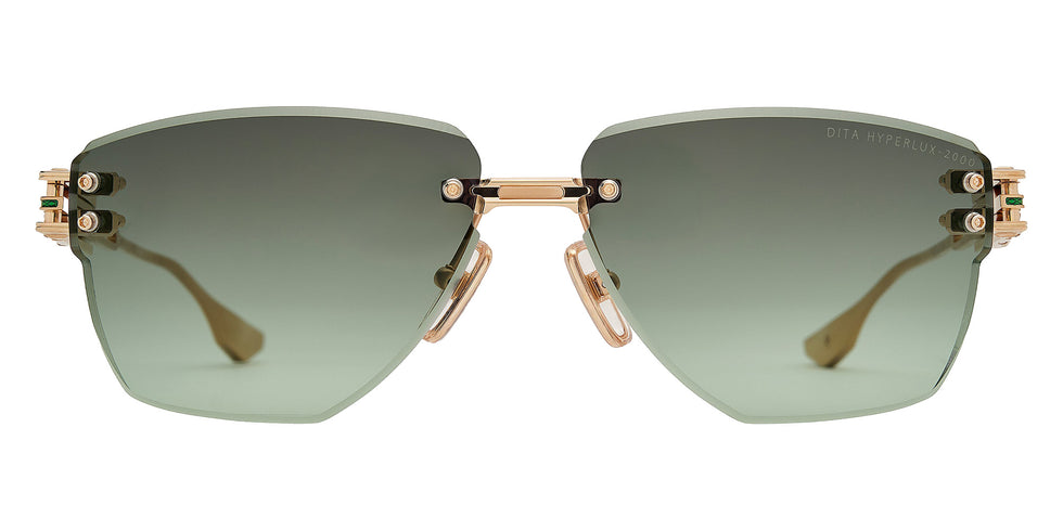Dita® HYPERLUX-2000 Sunglasses DT DTS197-A-02 58 - White Gold/Green/Brushed White Gold