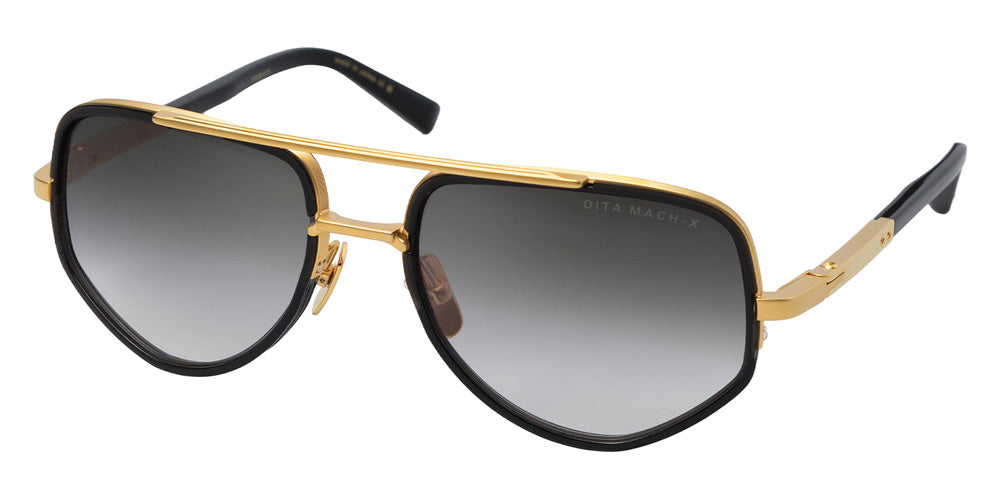 Dita® MACH-X Sunglasses DT DTS463-A-01 55 - Black Glass/Matte Yellow Gold