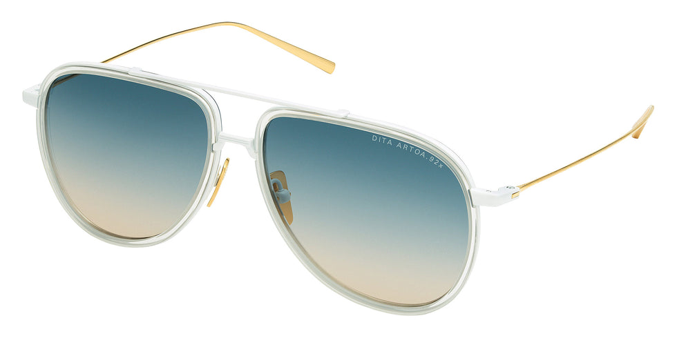 Dita® ARTOA.92x Sunglasses DT DTS472-A-02 58 - Matte White/Crystal Clear/Yellow Gold