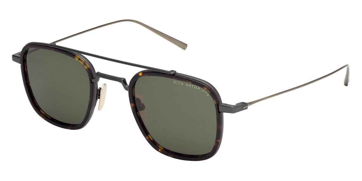 Dita® ARTOA.27x Sunglasses DT DTS474-A-02 47 - Black Iron/Dark Tortoise/Antique Yellow Gold