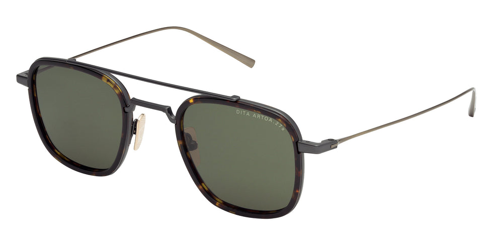 Dita® ARTOA.27x Sunglasses DT DTS474-A-02 47 - Black Iron/Dark Tortoise/Antique Yellow Gold